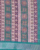 Beige Cotton Printed Saree