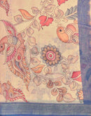 Beige Cotton Printed Saree