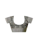Grey Cotton Floral Printed Saree