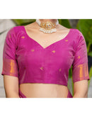 Pink Silk Woven Kanjivaram Saree