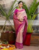 Pink Silk Woven Kanjivaram Saree