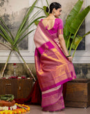 Pink Silk Woven Kanjivaram Saree