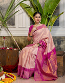 Pink Silk Woven Kanjivaram Saree