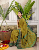Mustard Yellow Silk Woven Kanjivaram Saree