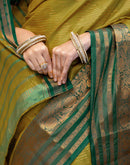 Mustard Yellow Silk Woven Kanjivaram Saree