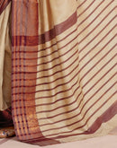 Beige Silk Woven Kanjivaram Saree