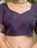 Cream Silk Woven Banarasi Saree