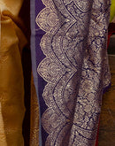 Cream Silk Woven Banarasi Saree