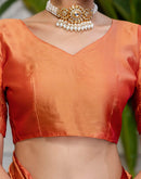 Peach Silk Woven Kanjivaram Saree