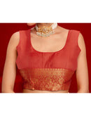Cream Silk Woven Banarasi Saree