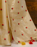 Golden Cotton Silk Embroidery Saree