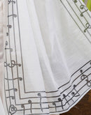 White Cotton Printed Saree
