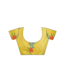 Yellow Cotton Printed Saree