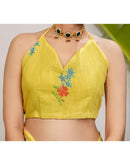 Yellow Cotton Printed Saree