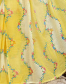 Yellow Cotton Printed Saree