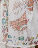 White Cotton Printed Saree