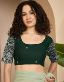 Light Mint Green Georgette Sequence Embroidery saree
