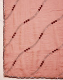 Peach Shimmer Tissue Sequence Embroidery saree