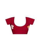 Maroon Georgette Embroidery saree