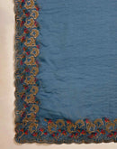Dusty Blue Shimmer Sequence Embroidery Saree