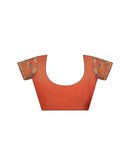Orange Shimmer Sequence Embroidery Saree
