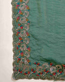 Sage Green Shimmer Sequence Embroidery Saree