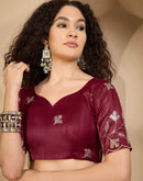 Off White Silk Sequence Embroidery Saree