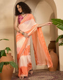 Light Peach Shimmer Georgette Sequence Lace saree