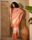 Light Peach Shimmer Georgette Sequence Lace saree