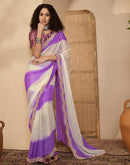 Violet Shimmer Georgette Sequence Lace saree