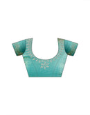 Mint Green Shimmer Chiffon Stone Work Swarovski saree