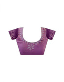 Purple Shimmer Chiffon Stone Work Swarovski saree