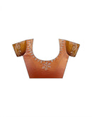Brown Shimmer Chiffon Stone Work Swarovski saree