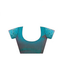 Teal Green Shimmer Chiffon Stone Work Swarovski saree