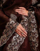 Maroon Shimmer Chiffon Sequence Embroidery saree