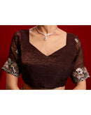 Maroon Shimmer Chiffon Sequence Embroidery saree