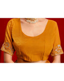 Orange Shimmer Chiffon Sequence Embroidery saree