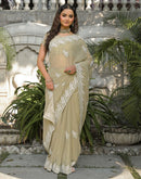 Light Pista Green Shimmer Georgette Sequence Embroidery saree
