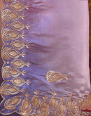 Coral Pink Tissue Silk Sequence Embroidery Saree