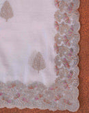 White Shimmer Chiffon Sequence Embroidery saree
