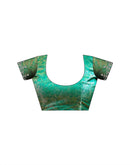 Teal Green Tissue Satin Stone Work Swarovski saree
