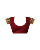Maroon Georgette Bandhani Printed Lace Saree