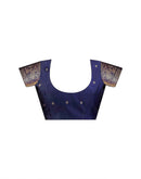 Navy Blue Silk Woven Banarasi Saree