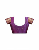 Dark Purple Silk Woven Banarasi Saree