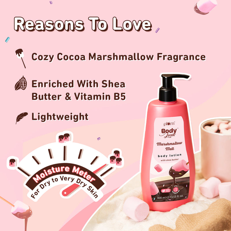 Deliciously Moisturizing Body Lotion Duo by Plum BodyLovin' | Vanilla Caramello & Marshmallow Melt Body Lotion