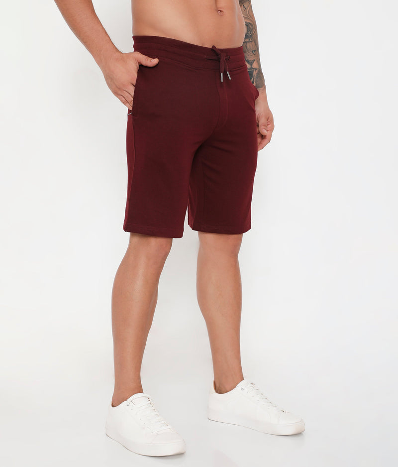 Men 002 Active Cotton Shorts - Maroon