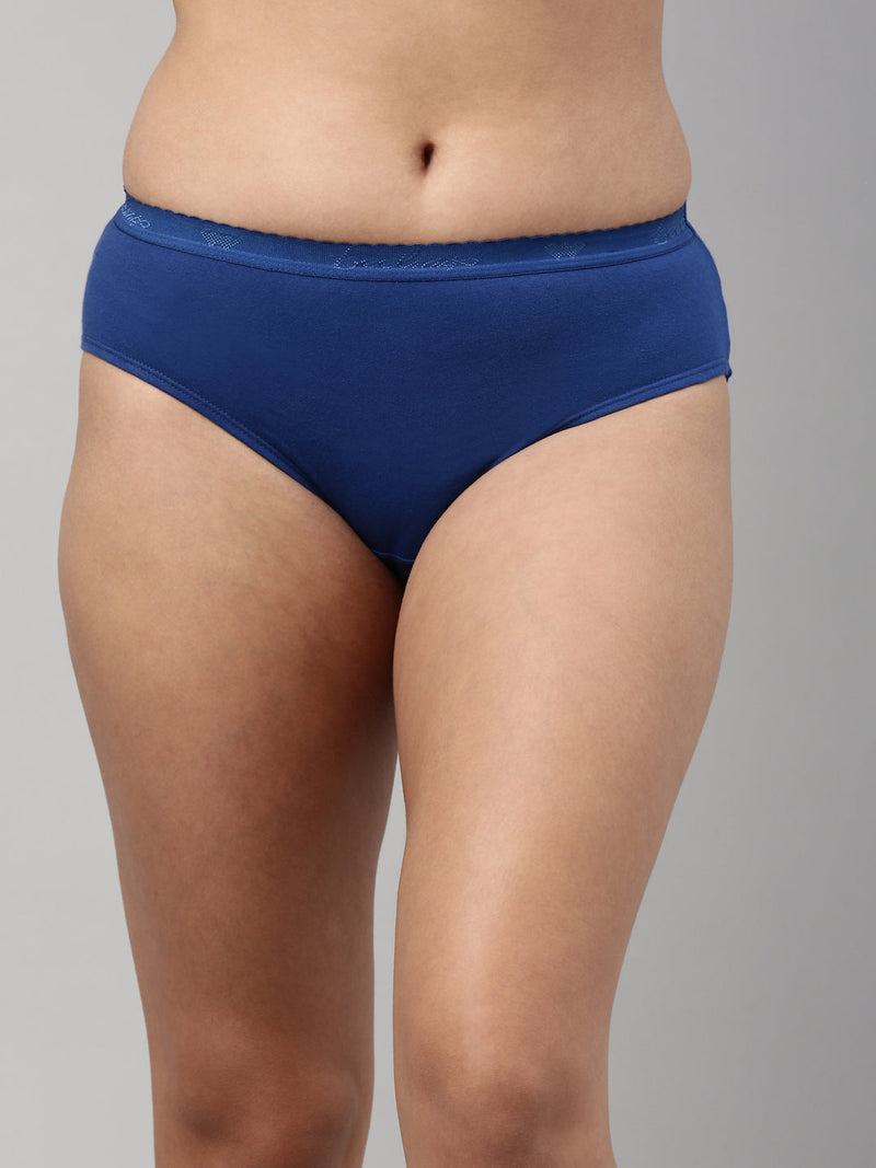 Amelie 103 Solid Outer Elastic Cotton Hipster Panty - Assorted Colours AS01