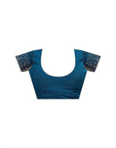 Rama Blue Shimmer Stone Work Swarovski Saree
