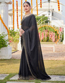 Black Shimmer Stone Work Swarovski Saree