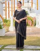 Black Shimmer Stone Work Swarovski Saree